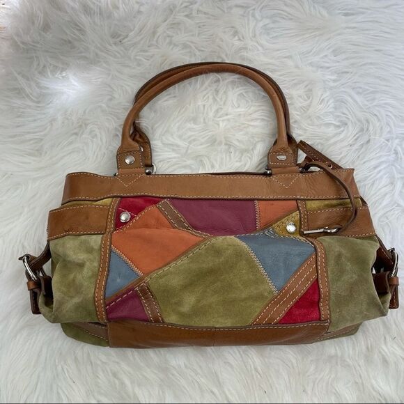 Fossil Multicolor Patchwork Leather and Suede Handbag - Picture 2 of 11
